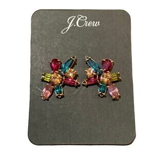NWT J. Crew Multicolored Gem Burst Elegant Stud Earrings
